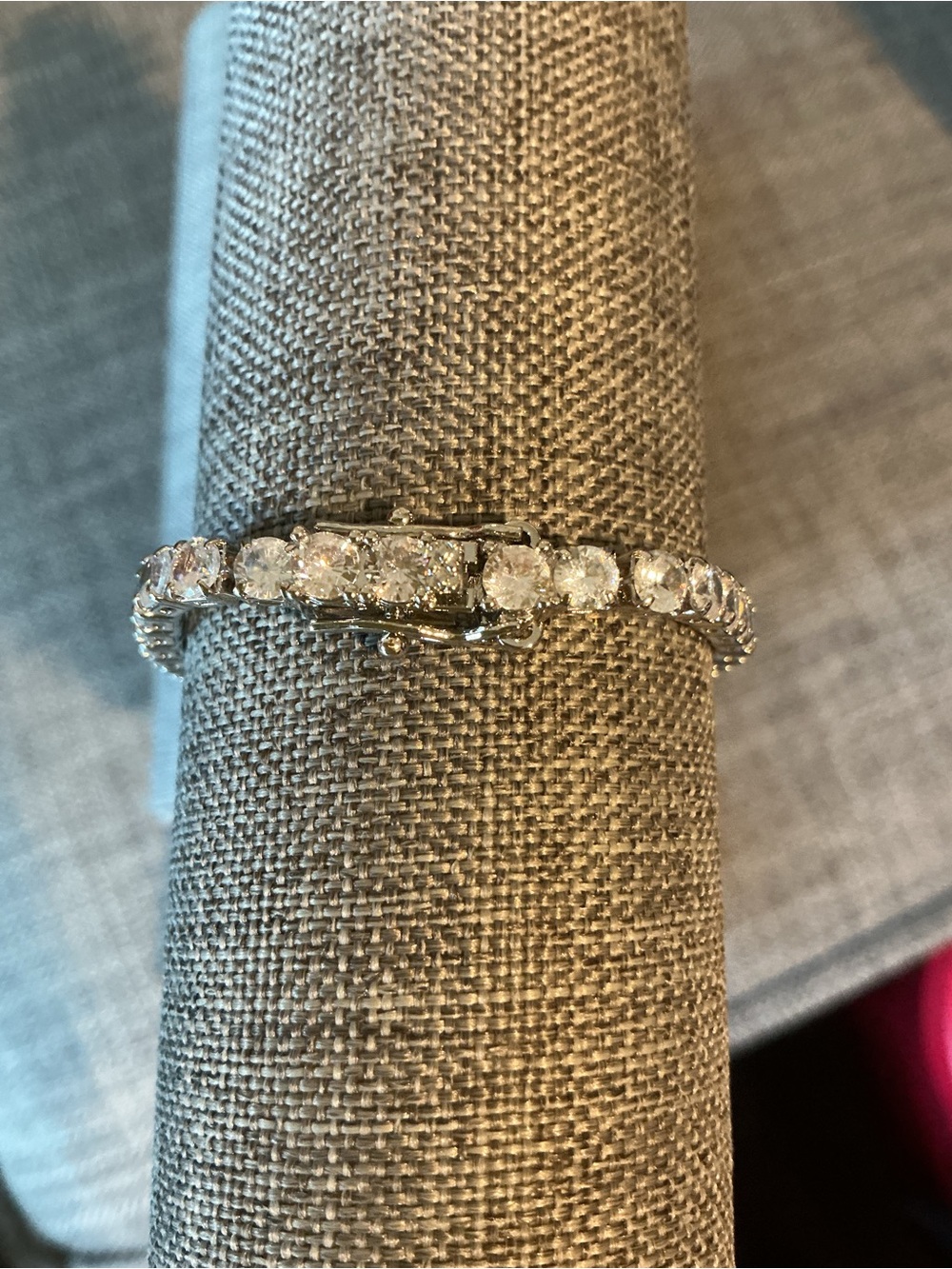 Classic Fashion Silver Crystal Tennis Bracelet - Picture 2 of 6